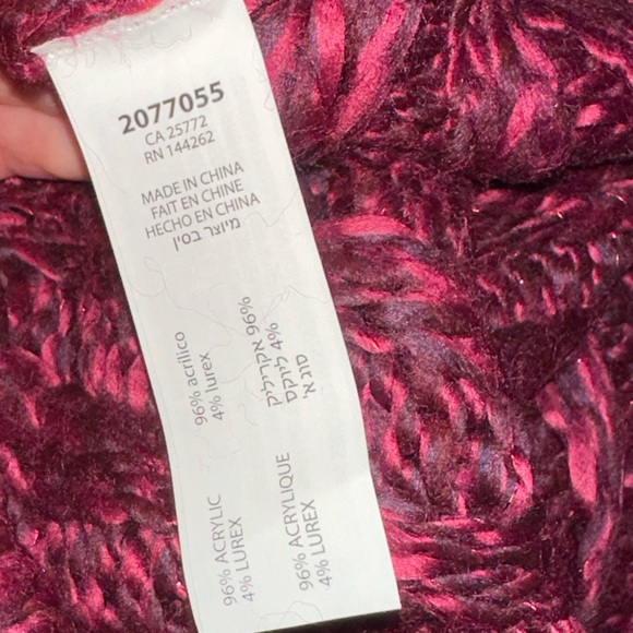 DEX Chunky Knit Sweater In Berry Melange, Size 3X - Picture 5 of 16